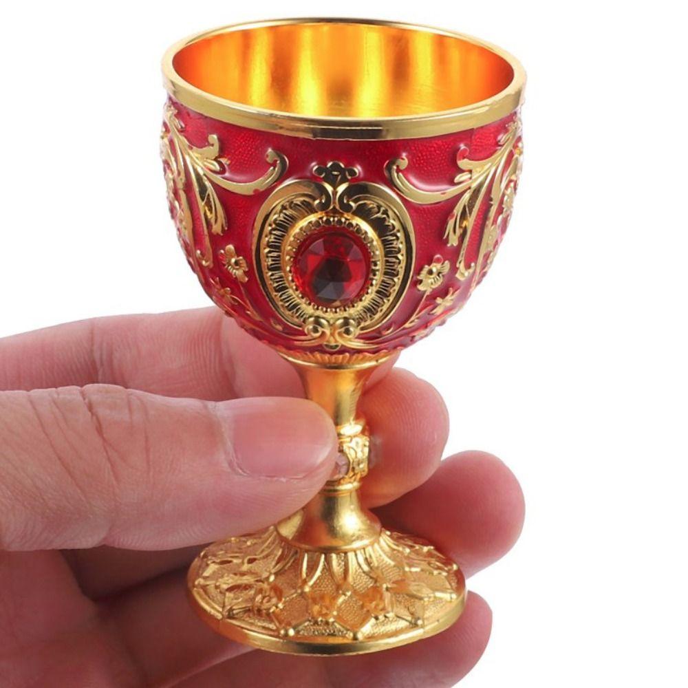 Европейский стиль Винтажная металлическая винная чаша Гравированный бокал Декоративные винные бокалы Подарок