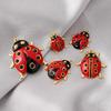 Retro Colorful Enamel Ladybug Pendant Beetle-Shaped Jewelry Accessory