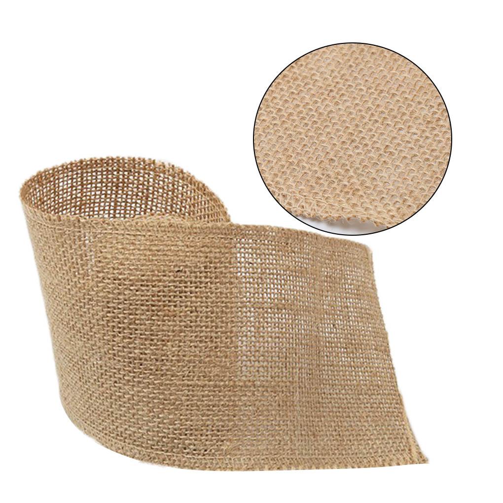 10m 8cm Width Burlap Ribbon Rolls Christmas Party Ornaments Home Decoration Gift Wrapping Jute Fabric