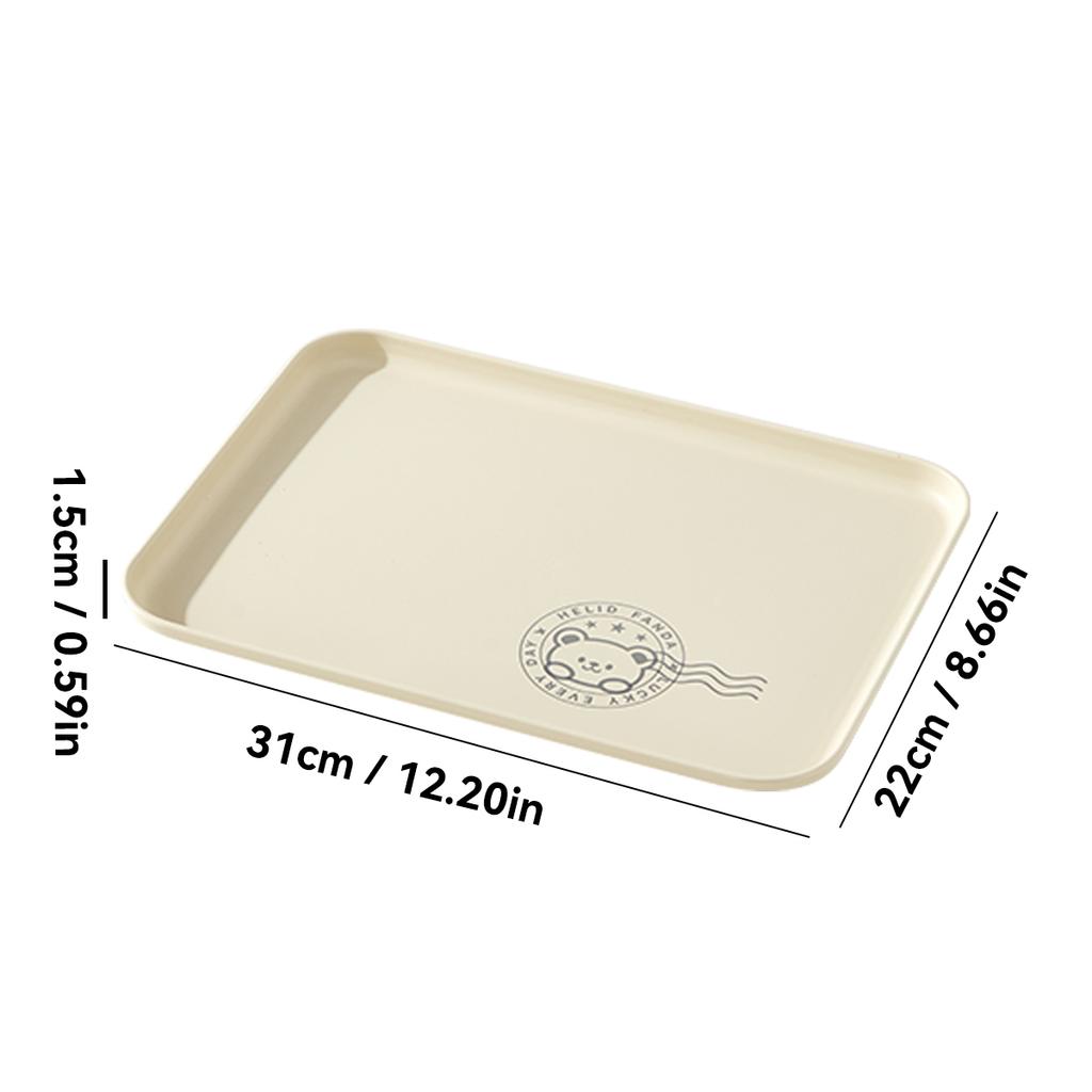 Plastic Food Serving Tray Household Large Capacity Storage Tray Reusable Snack Dessert Fruit Plate Kitchen Storage Organizer