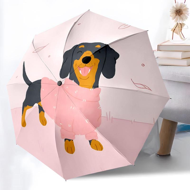 1pc Dachshund Automatic Opening/Closing Folding Umbrella with 8 Ribs,Portable Sunshade Umbrella Birthday and Holiday gifts yy251231150