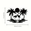 Metal Flamingo Palm Tree Sunset Sign - Vibrant Wall Décor, Ideal for House, Bedroom, Living Room, and Perfect Housewarming Gifts