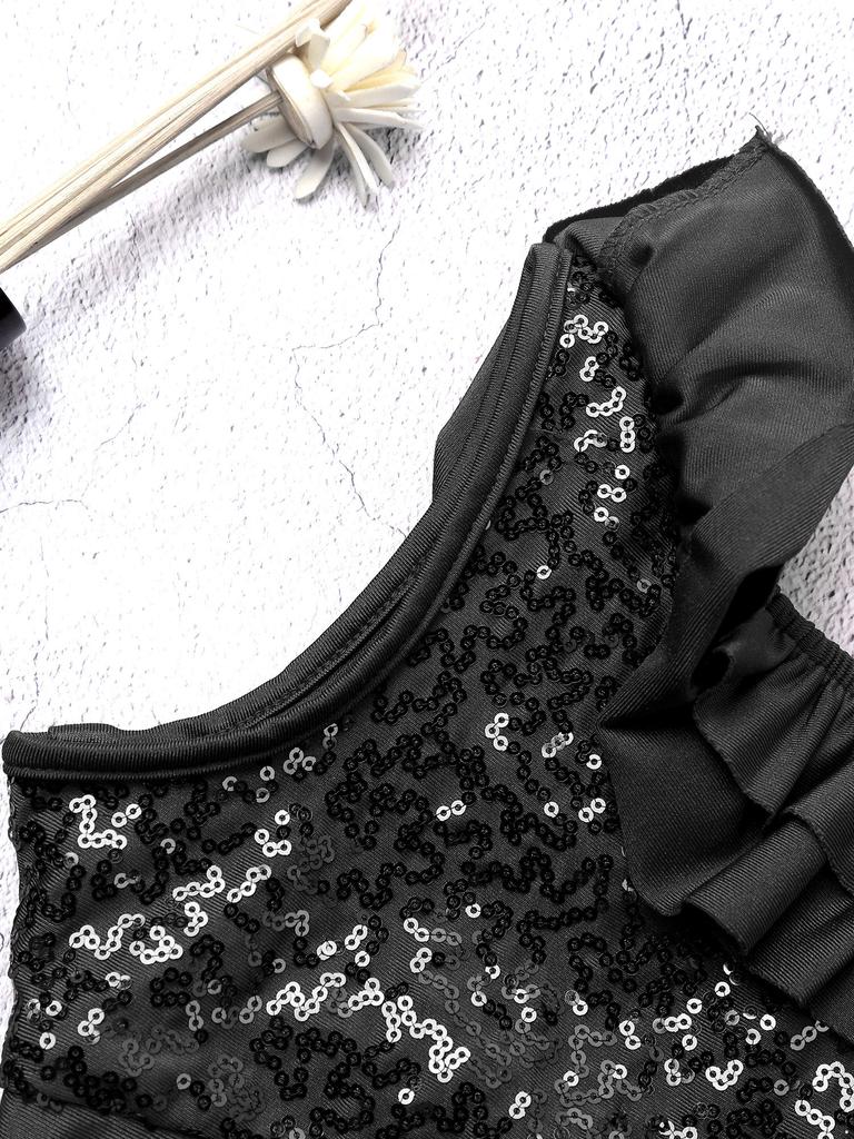 Детский топ без рукавов с блестками и блестками для девочек, современные танцевальные костюмы, гимнастическая танцевальная одежда