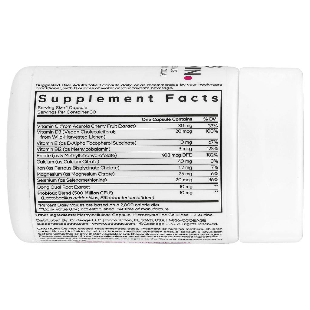 Codeage Women's Multivitamin, 30 Veggie Capsules