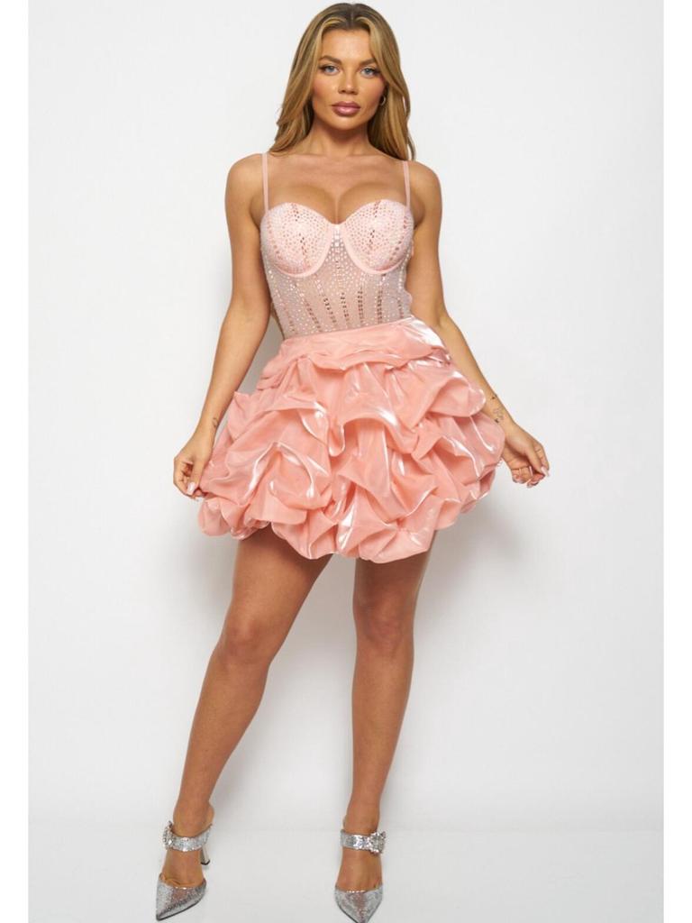 K2820 Сексуальное облегающее платье-пачка с ромбами и эластичной отделкой