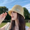 Женская летняя ручная плетеная дышащая шляпа от солнца с открытым лицом, маленькая шляпа-ведро, универсальная шляпа-таз