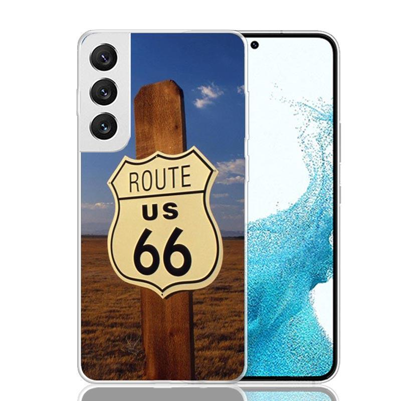 America Route 66 Phone Case For Samsung Galaxy S26 S25 Edge S24 S23 FE S22 Ultra S21 Plus S20 + Fundas Cover Coque Galaxy S25 S2