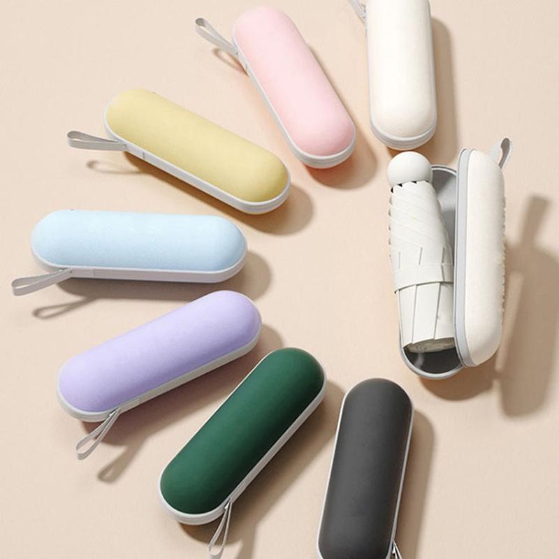 Mini Foldable Umbrella UV Protection Mini Sun Umbrella Dual Use Portable Box To Store Sunshade Umbrella Mini Umbrella Zwq