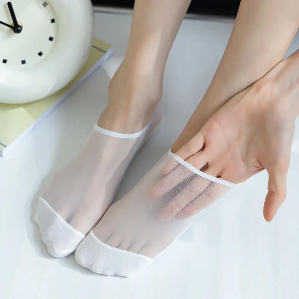 Sock Slippers Women Ultra-thin Transparent Summer Invisible No Show Socks Silicone Non-slip Solid Color Low Cut Ankle Boat Socks