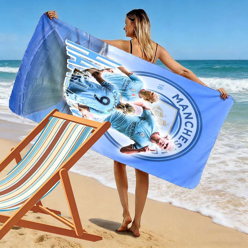 King Haaland Print Beach Towel, Large Soft Quick Dry Towel for Beach Camping Swimming