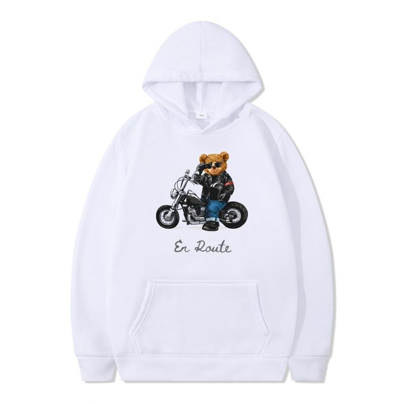 New hooded sweater sports car rich bear men's and women's clothing autumn and winter loose