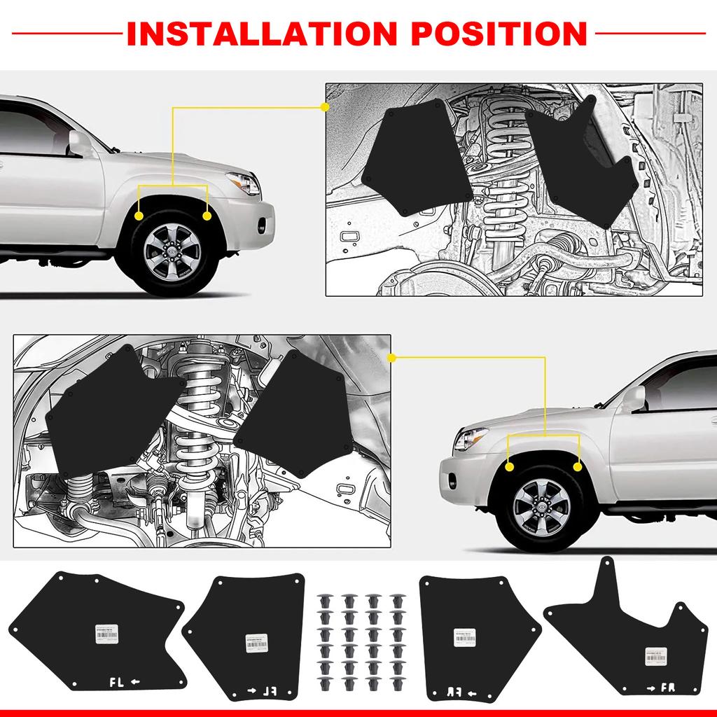 Для Toyota Tundra Sequoia 2007-брызговики, накладки на крылья, щит, фартук, уплотнение протектора шины, датчик глубины тормоза