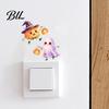 Seasonal Wall Decals Halloween Pumpkin Ghost Switch Sticker, Cartoon Light Self-Adhesive Stickers Decoration Decal for Living Room Bedroom