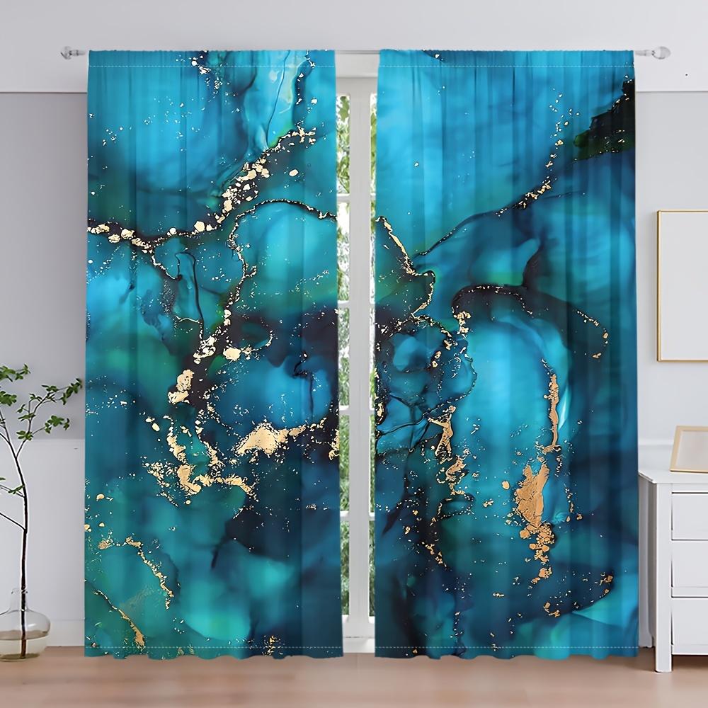 2pcs Marble Pattern Curtains Decorative Window Drape Window Treatments For Bedroom Living Room Home Decoration Room Decoration