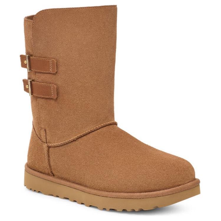 UGG Warm And Comfortable Mid-Calf Snow Boots Unisex Boots Chestnut 1166750-CHE