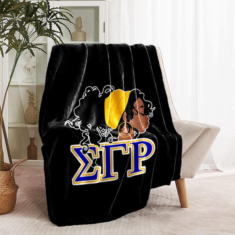 1pc Blanket Sigma SGR Gamma Rho Print Design, Lightweight Blanket for Sofa, Bed- Soft &Warm, Gift for All Seasons like Christmas, Halloween