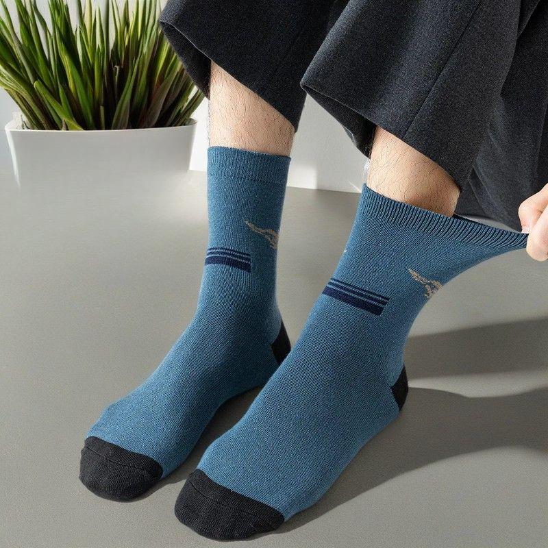 1/5/10 пар мужских носков, дышащие хлопковые спортивные носки, дышащие дезодорирующие деловые носки, большие размеры 39-44