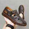 Fashion Male Comfortable Casual Footwear All-match Stylish Men Breathable Summer Sandals Slip On Men Sandals Leather Hollow Out Men Shoe