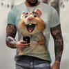 Men's 3D Animal Mouse Printed T-shirt Summer Fashion Casual Outdoor Sports Fitness Round Neck Short Sleeved Men's Shirt Clothing