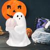 Милый декор стола на Хэллоуин с розовой тыквой, смоляной призраком на Хэллоуин, стоящим призраком, декор стола на Хэллоуин, декор для домашнего офиса