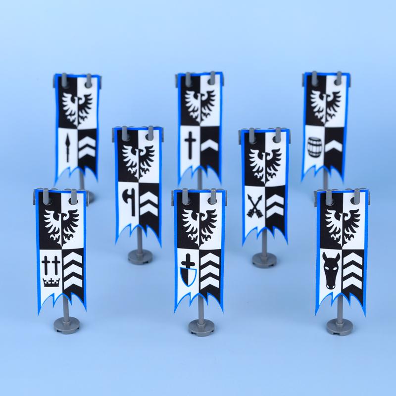 MOC Средневековый Военный Замок Оружие Римский Рыцарь Шлем Щит Аксессуары Строительные Блоки Зеленый Дракон Лев Крестоносец Кирпичи Игрушка