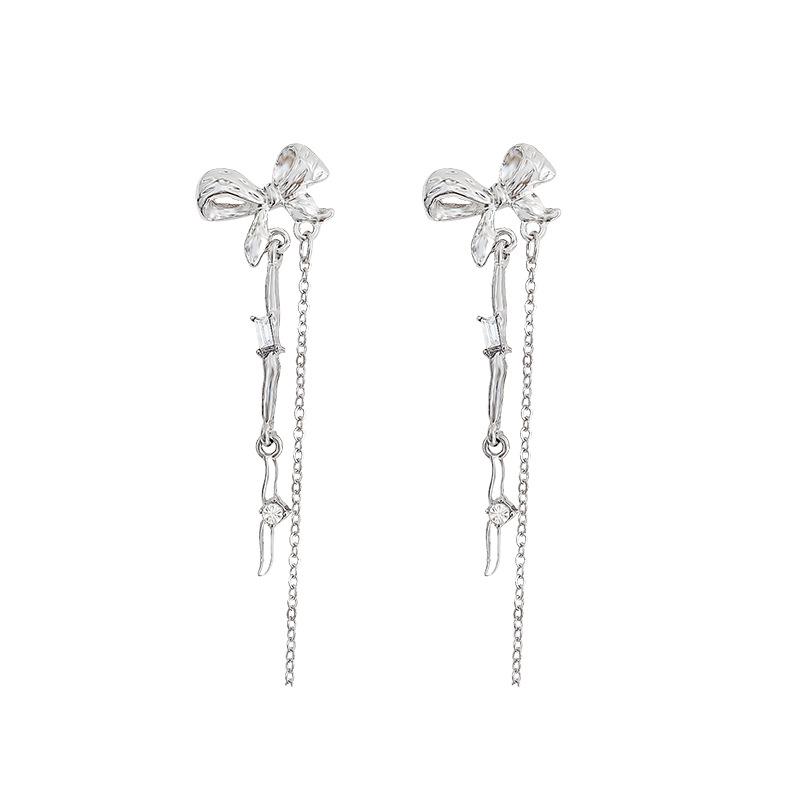 S925 Silver Needle Long Tassel Butterfly Earrings for Women: Luxurious Fairy Style