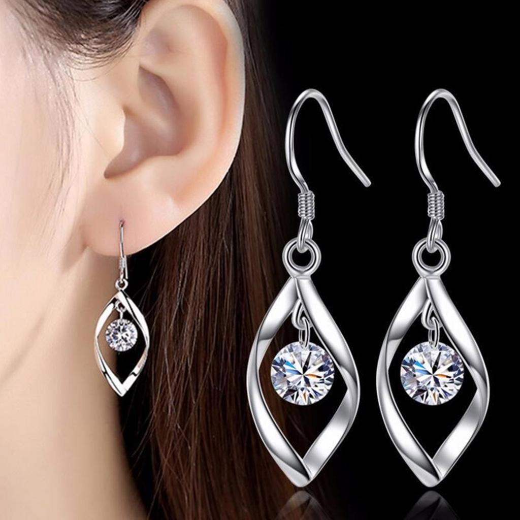 Luxurious Twirl Design Pearl Earrings with Zircon Stones Unique Ear Hooks Charm Ideal for Chic Urban Professionals