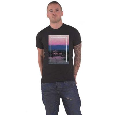 Футболка The 1975 Shes American Sunset View Логотип группы Официальная мужская новая черная унисекс футболка