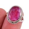 Red Ruby(Simulated) Gemstone Handmade 925 Sterling Silver Gift Ring S.5.5 l6R39