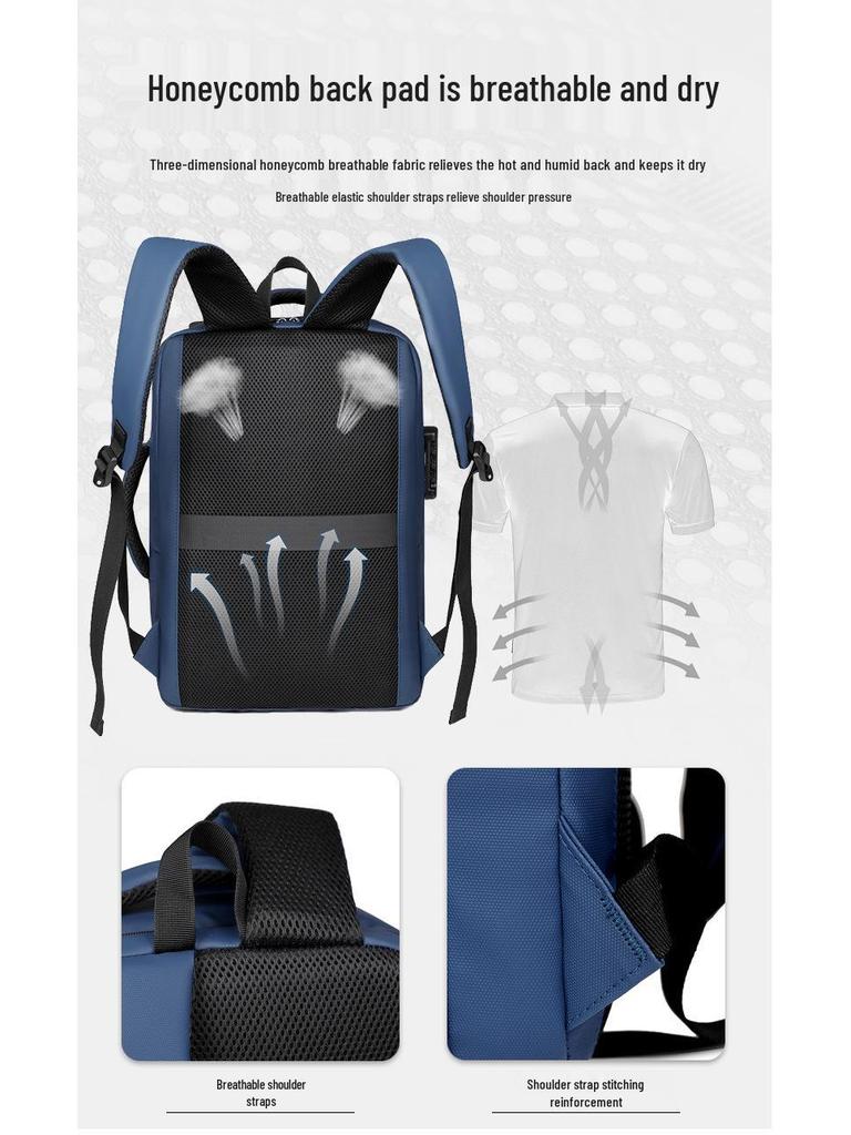 Премиальный многослойный бизнес-рюкзак для поездок с USB-зарядкой