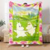 Moomin Theme Printed Blanket - Perfect for Couch, Bed, Travel & Outdoor Use | Machine Washable, Cozy & Durable.