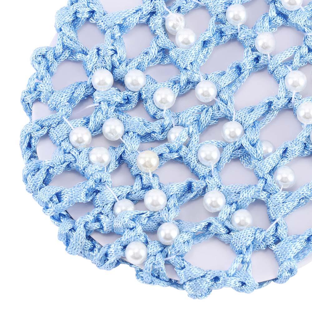 Новая вязаная крючком женская сетка для волос Snood Pearl Mesh Bun Cover White Pearl