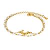 Exquisite Dolphin Imitation Pearl Bead Chain Bracelet for Women,Stainless Steel Double Layered Bracelets,Charm Jewelry Gifts