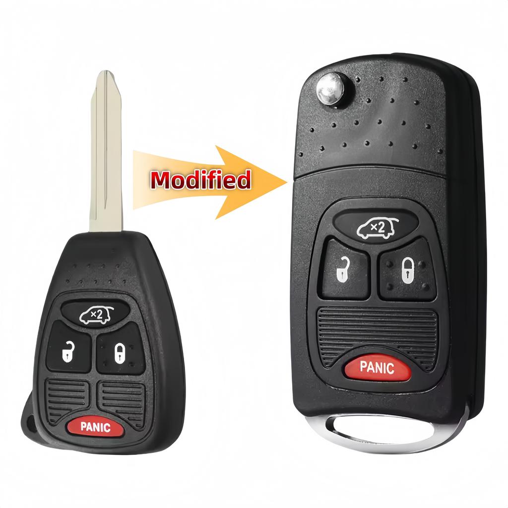 XJMYNB For Chrysler Aspen 300 Dodge Jeep Commander Grand Cherokee 2/3/4/5/6 Buttons Modified Flip Remote Car Key Shell Case