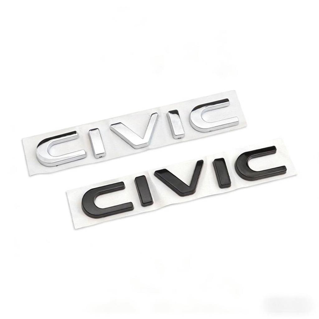 ABS Car Rear Trunk Letters 3D Emblem Tail Badge Sticker for Honda CIVIC Logo Decals Auto Stickers Styling Decoration EW8