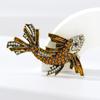 Heavy Industry Vintage Diamond-Encrusted Koi Brooch Vintage Premium Goldfish Pin Brooch Coat Accessories