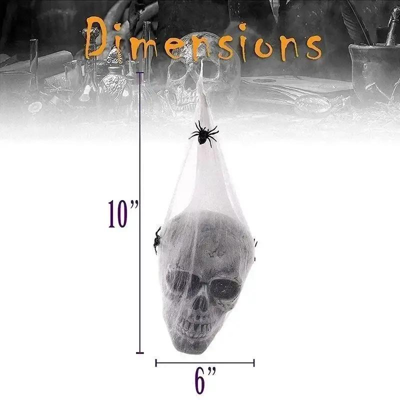 Хэллоуин Ужас Светящийся Управляемый Звуком Паук Хлопковый Череп Реквизит Дом с Привидениями Тайная Комната Двор Украшение Хэллоуин Декор