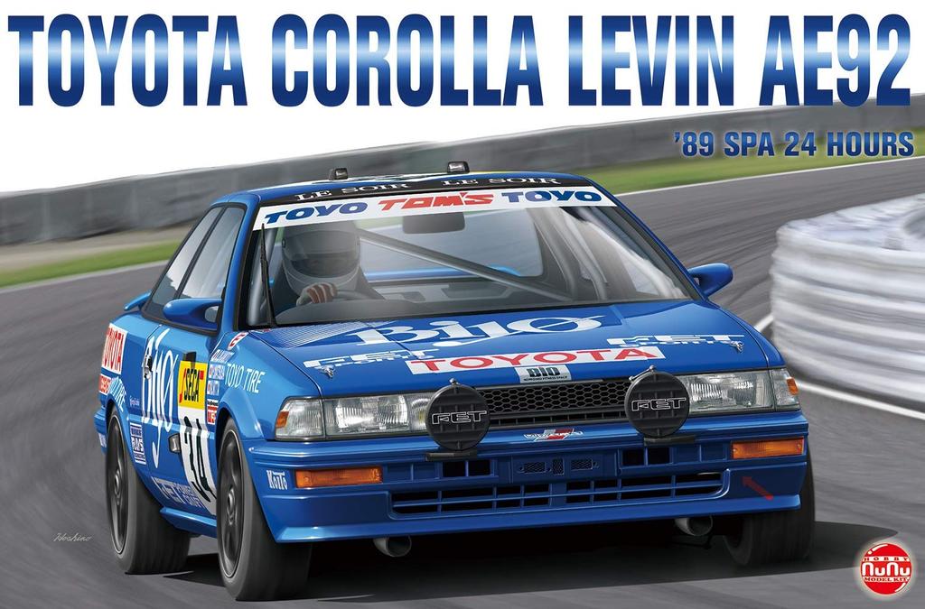Racing Series Toyota Corolla Levin AE92 1989 Spa 24 Hour Race Plastic Model PN24016 Platz/NuNu 1/24