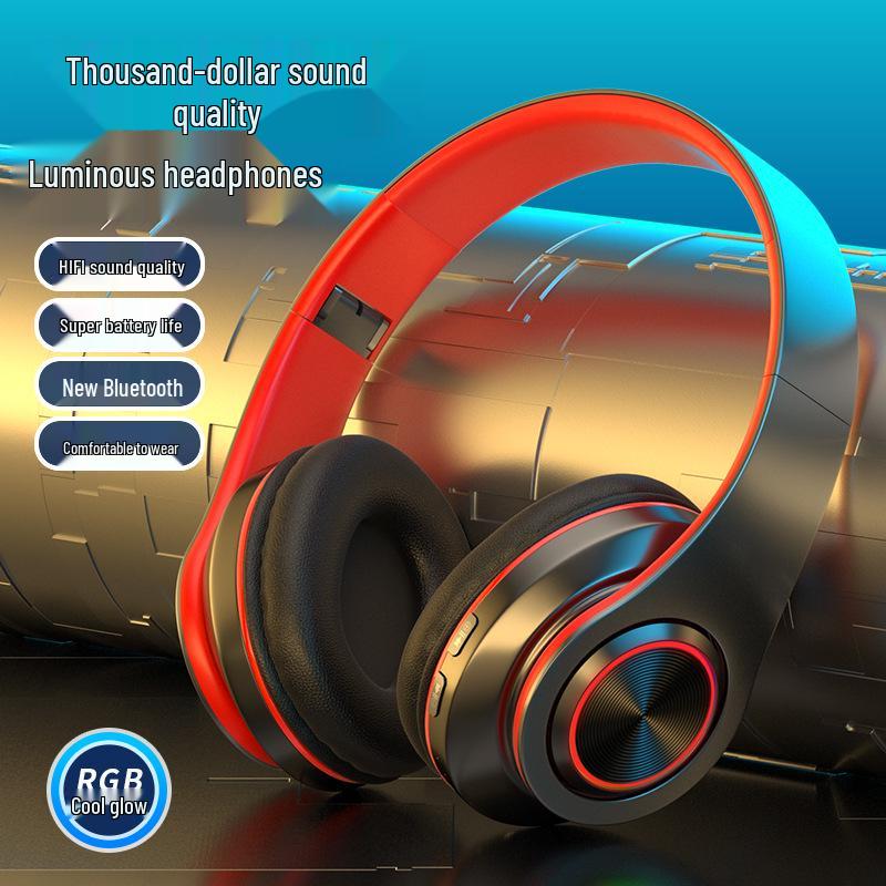 B39 Luminous Bluetooth Headphones - Head-mounted, Heavy Bass, Wireless Sports Gaming Headset.