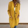 Women Knitted Cardigan Hooded Long Sleeve Single Breasted Sweater Coat with Pockets