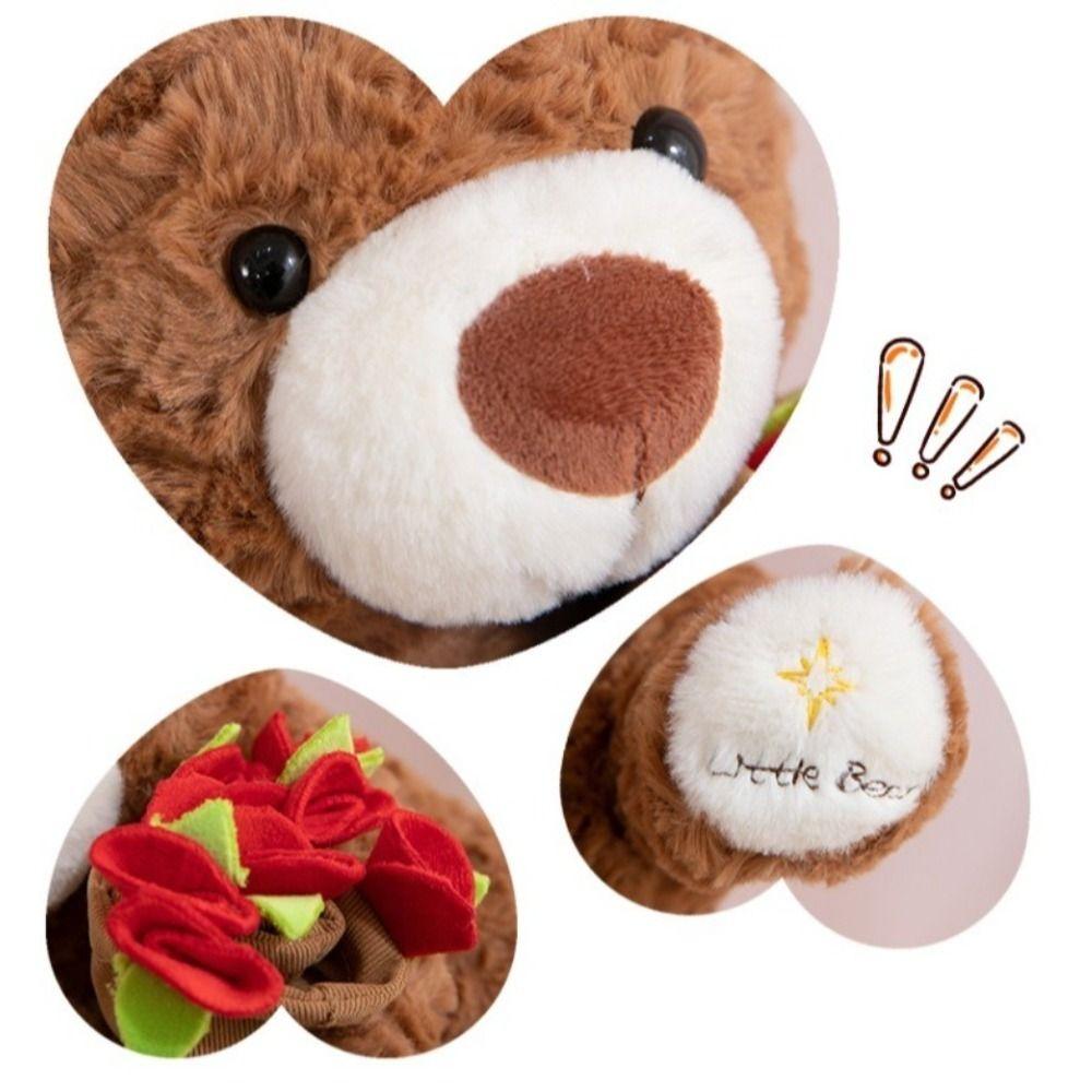 Съемный держащий цветы мишка-кукла Романтический букет мишка-кукла Кавайная мягкая игрушка Годовщина