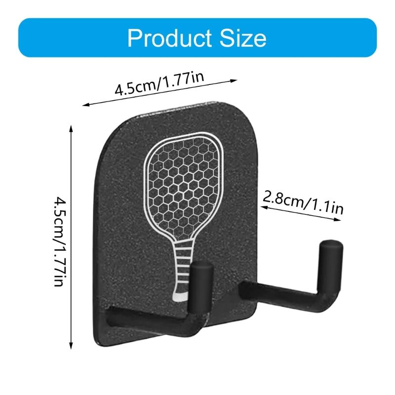 2Pcs Universals Pickleballs Paddles Holder Wall Mount Hanger Stainless Steel Pickleballs Fence Hook Tennis Rackets Clip