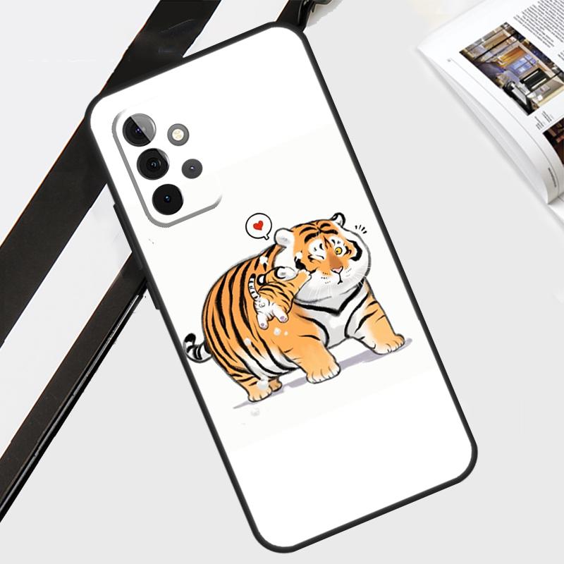Толстый тигр Мультяшный Забавный Чехол Для Samsung Galaxy A06 A56 A36 A26 A16 A54 A34 A14 A12 A22 A32 A52 A13 A53 A15 A35 A55