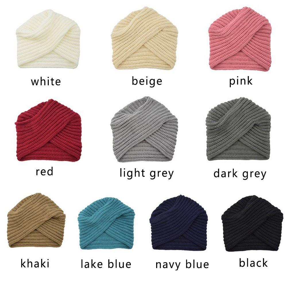 Warm Solid Center Cross Knot Bandanas Hair Scarfs Knitting Turban Cap Turban Headband