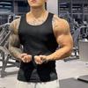 Мужской летний жилет без рукавов, приталенный однотонный, мягкий, эластичный, с круглым вырезом, впитывающий пот, быстросохнущий, повседневный, для фитнеса, тренажерного зала, мужская майка на бретелях
