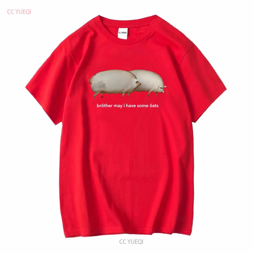 Brother May I have Some Oats Classic Dank Meme Pair Of Pigs T Shirt SweaT 35521 long or short sleeves vintage Washed Stretched