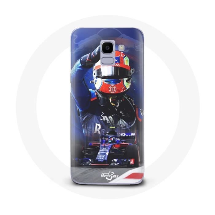 Case for Samsung Galaxy J6 2018 Formula 1 Pierre Gasly F1 Racing Driver Red Blue