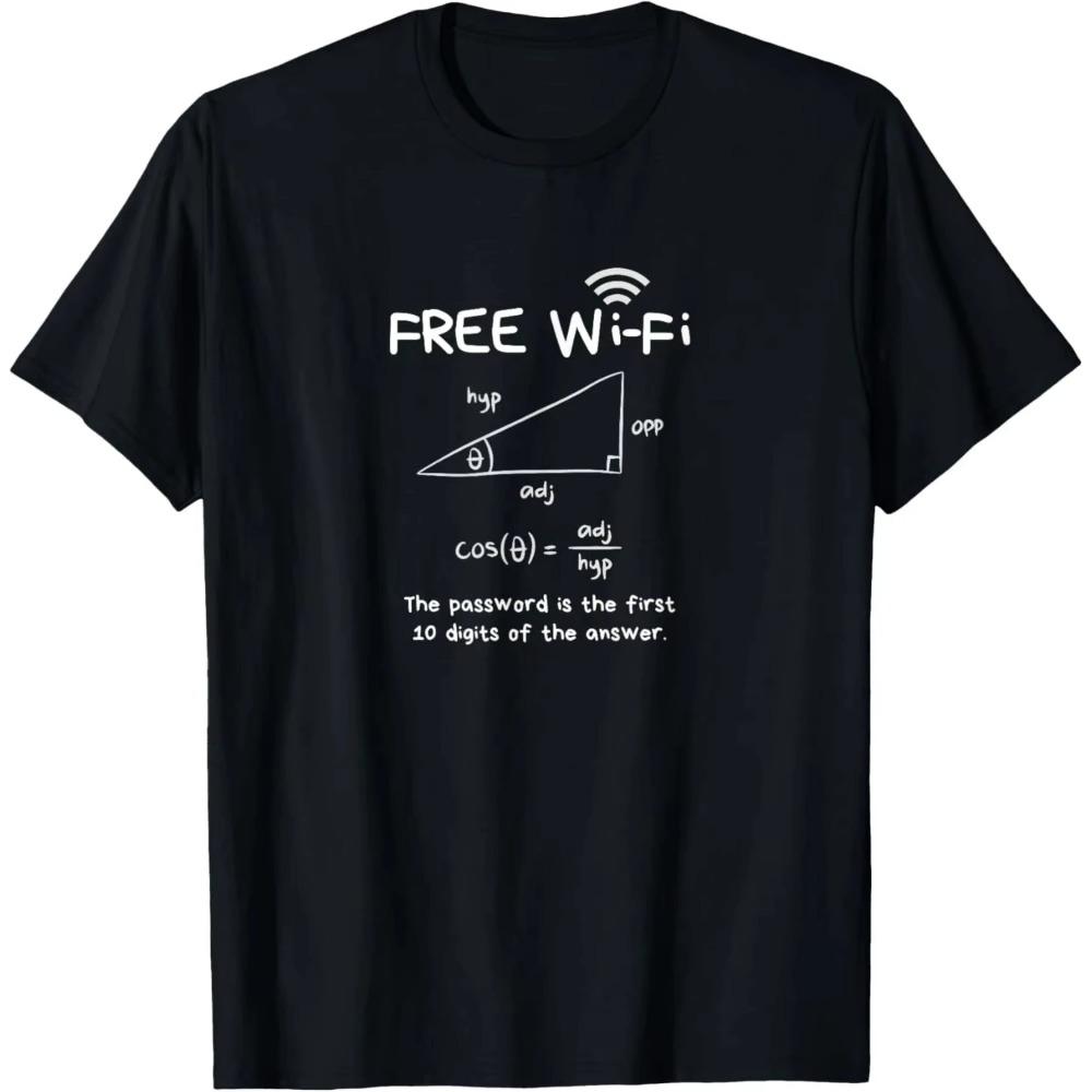 Смешная Саркастическая Цитата Мужская Футболка с Бесплатным Wi-Fi Математическое Уравнение Новинка Футболка Мужская Одежда Печатный Стритвир Графические Футболки
