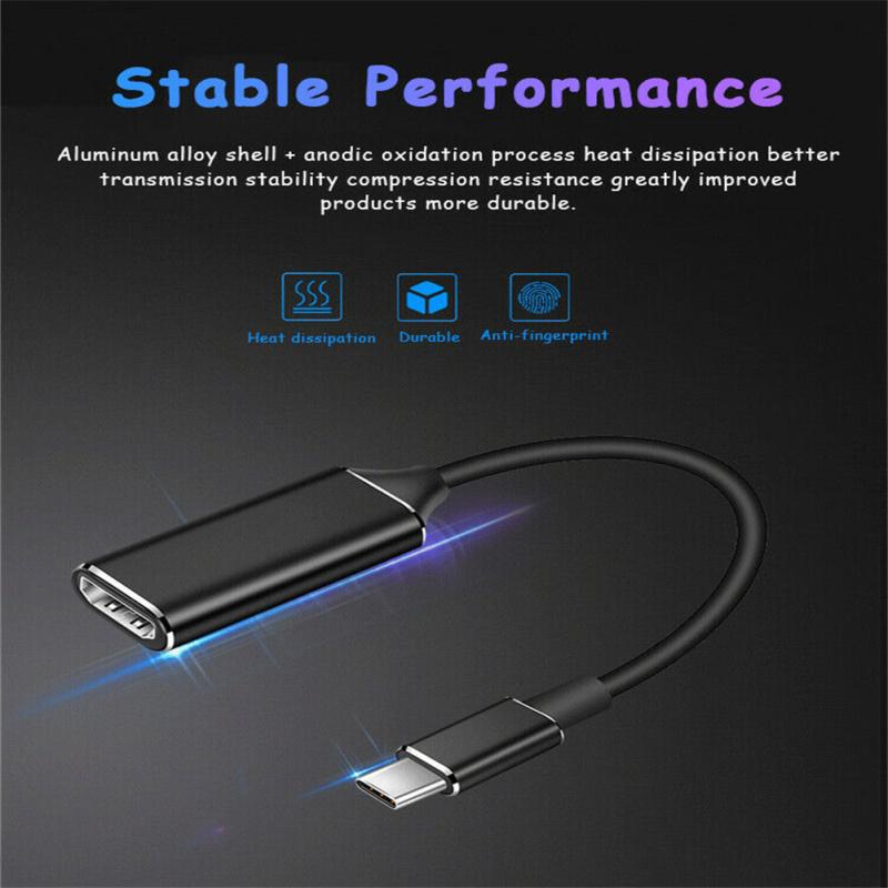 Usb 3.1 Type C в HDMI-совместимый преобразователь 4k Type C HDMI-совместимый адаптерный кабель, совместимый для