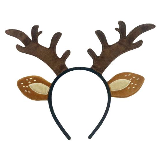 Рождественская повязка на голову, повязка на голову из рогов оленя для женщин, праздничные аксессуары для волос, плюшевый олененок, уши, рождественский костюм, аксессуар, подарок